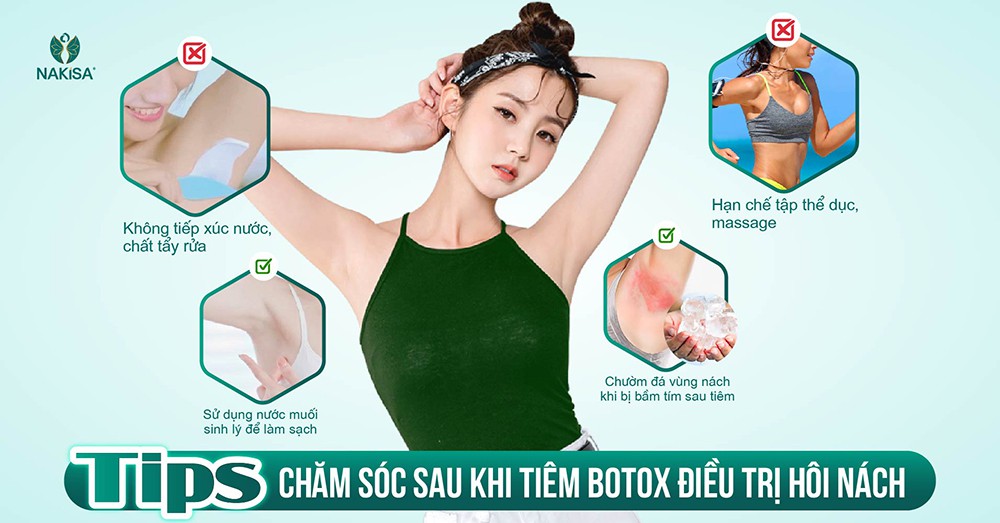 Tips chăm sóc sau khi tiêm Botox điều trị hôi nách